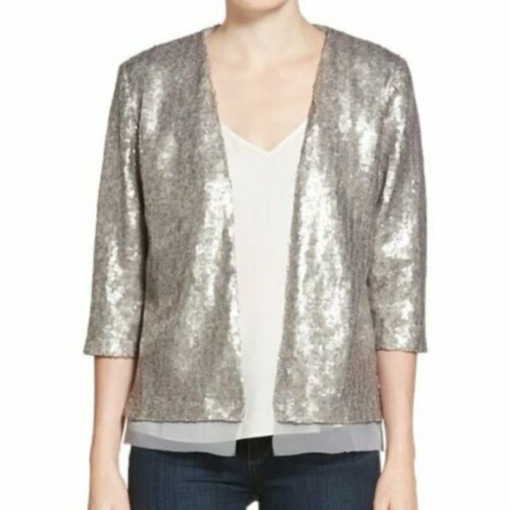 Chelsea28 Sequin Open Front Jacket - image 1